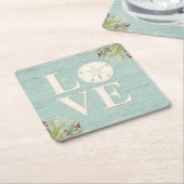 Rustikaler Strand Sand Dollar Rechteckiger Pappuntersetzer (angewinkelt)