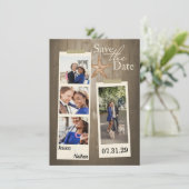 Rustikaler Strand Save The Date (Stehend Vorderseite)