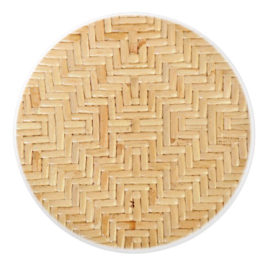 Rustikaler Strand Tropeninsel Rattan Woven Wicker Keramikknauf (Vorderseite)
