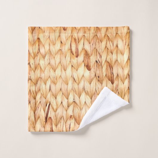 Rustikaler Strand Tropeninsel Weidengeflecht Badhandtuch Set (Waschlappen)