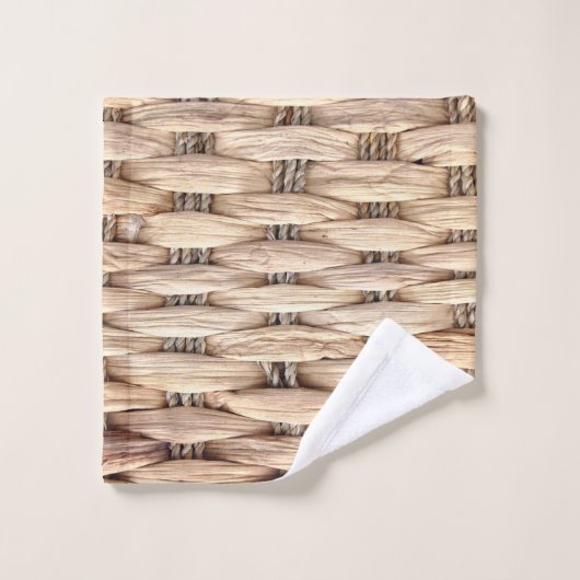 Rustikaler Strand Tropeninsel Weidengeflecht Badhandtuch Set (Waschlappen)