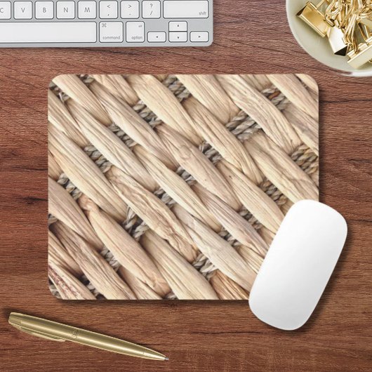 Rustikaler Strand Tropeninsel Weidengeflecht Mousepad