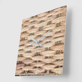 Rustikaler Strand Tropeninsel Weidengeflecht Quadratische Wanduhr (Winkel)