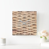 Rustikaler Strand Tropeninsel Weidengeflecht Quadratische Wanduhr (Zuhause)