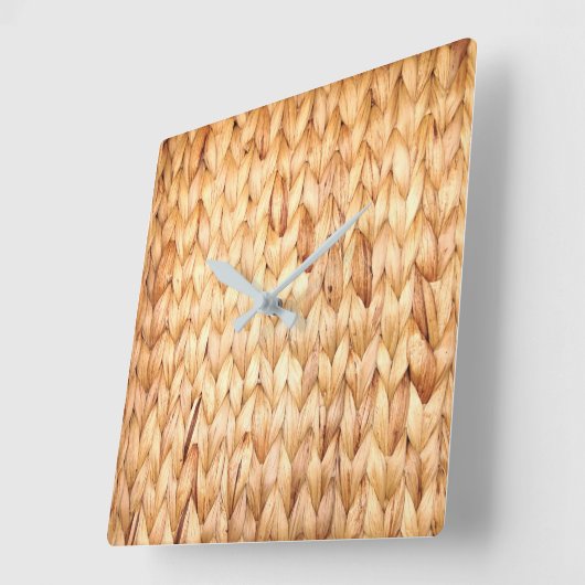 Rustikaler Strand Tropeninsel Weidengeflecht Quadratische Wanduhr (Winkel)
