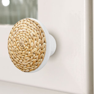 Rustikaler Strand Tropical Island Woven Wicker Keramikknauf