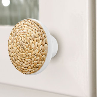 Rustikaler Strand Tropical Island Woven Wicker Keramikknauf