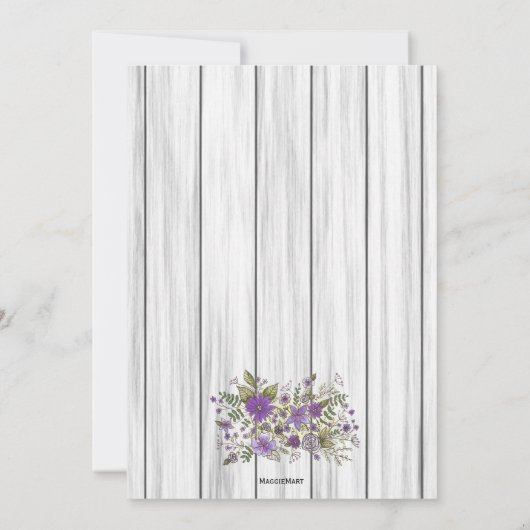 Rustikaler Strand Wood Floral Brautparty Einladung (Rückseite)