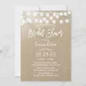 Rustikaler Strand Zwei Herzen Elegantes Brautparty Einladung (Vorderseite)