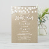 Rustikaler Strand Zwei Herzen Elegantes Brautparty Einladung (Stehend Vorderseite)