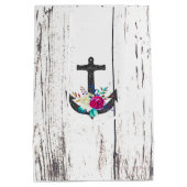 Rustikaler Strandanker und kühne Blumensommer nauk Mittlere Geschenktüte (Rückseite)