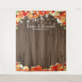 Rustikaler Streichellichtstand Poppy Wedding Foto Wandteppich (Vorderseite)