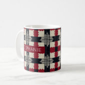 Rustikaler Strick Snowflake Kariert - Gemütlich Wi Kaffeetasse (Vorderseite Links)