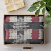 Rustikaler Strick Snowflake Kariert - Gemütlich Wi Seidenpapier (Geschenk)