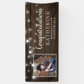 Rustikaler String Lights Abschluss Banner (Vertikal)