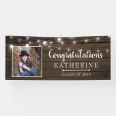 Rustikaler String Lights Abschluss Banner (Horizontal)