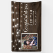 Rustikaler String Lights Abschluss Banner (Vertikal)