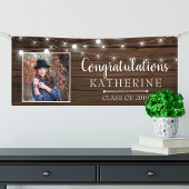 Rustikaler String Lights Abschluss Banner