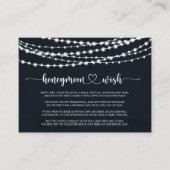 Rustikaler String Lights Honeymoon Wish Begleitkarte (Vorderseite)