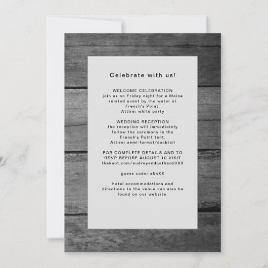 Rustikaler String Lights Lavendel mit Details Hoch Einladung (Rückseite)