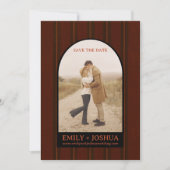 Rustikaler Sturz Save the Date Hochzeitskartentauz (Vorderseite)