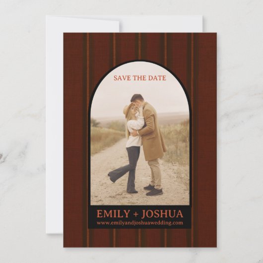 Rustikaler Sturz Save the Date Hochzeitskartentauz (Vorderseite)