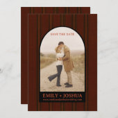 Rustikaler Sturz Save the Date Hochzeitskartentauz (Vorne/Hinten)