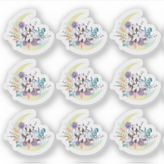 Rustikaler Südländer Baumwolle Blumenmoon Planer Aufkleber (Vorderseite)