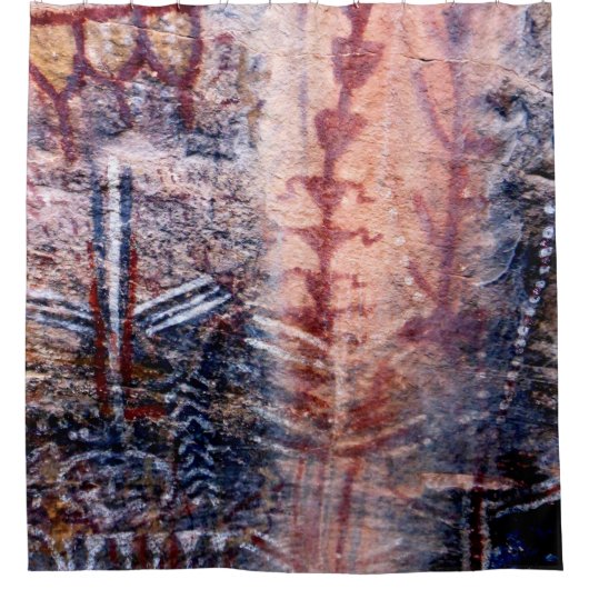 Rustikaler Südwestantiker Pictograph Duschvorhang (Vorderseite)