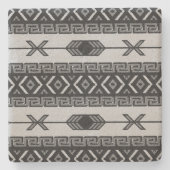 Rustikaler Südwestaztec Pattern Kalkstein Steinuntersetzer (Vorderseite)