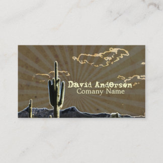 Rustikaler südwestlicher Ranchwüstenkaktus Visitenkarte