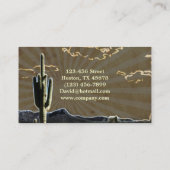 Rustikaler südwestlicher Ranchwüstenkaktus Visitenkarte (Rückseite)