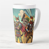 Rustikaler Superdog Latte Tasse: Der Indie-Held Milchtasse (Rechte Ecke)