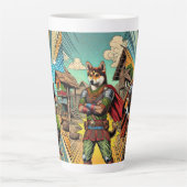 Rustikaler Superdog Latte Tasse: Der Indie-Held Milchtasse (Vorderseite)