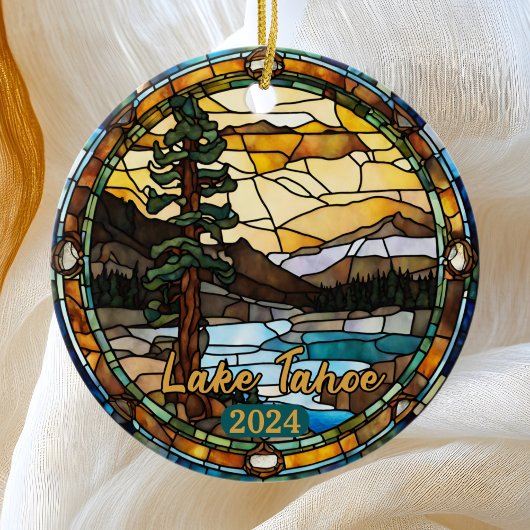 Rustikaler Tahoe California Keramik Ornament