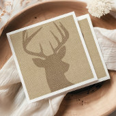 Rustikaler Tan Burlap Deer Buck Serviette