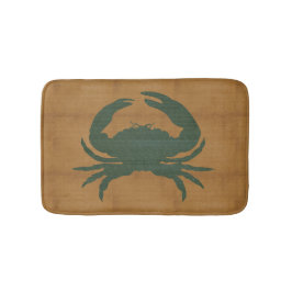 Rustikaler Tan mit dunkelgrüner Krabbe Badematte
