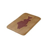 Rustikaler Tan mit dunklem Rotem Fisch Badematte (Schrägansicht)