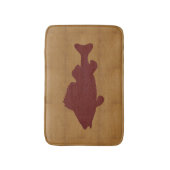 Rustikaler Tan mit dunklem Rotem Fisch Badematte (Vorderseite Vertikal)