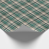 Rustikaler Tan und grüner Kariert Geschenkpapier (Ecke)