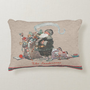 Rustikaler Tannen-Weihnachts-Vintage-Old-World-San Dekokissen