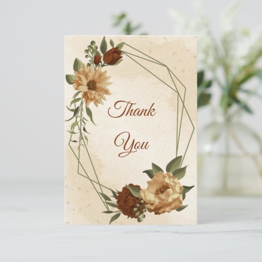 rustikaler Terracotta-Erdton Dankeskarte (Stehend Vorderseite)