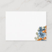 Rustikaler Terracotta Navy Blue Hochzeit im Herbst Begleitkarte (Rückseite)