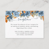 Rustikaler Terracotta Navy Blue Hochzeit im Herbst Begleitkarte (Vorderseite)