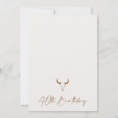 Rustikaler Terracotta-Western 40. Geburtstag Einladung (Rückseite)