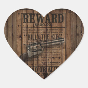 rustikaler Texas Star Cowboy Western Land Dualgun Herz-Aufkleber