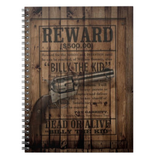 rustikaler Texas Star Cowboy Western Land Dualgun Notizblock