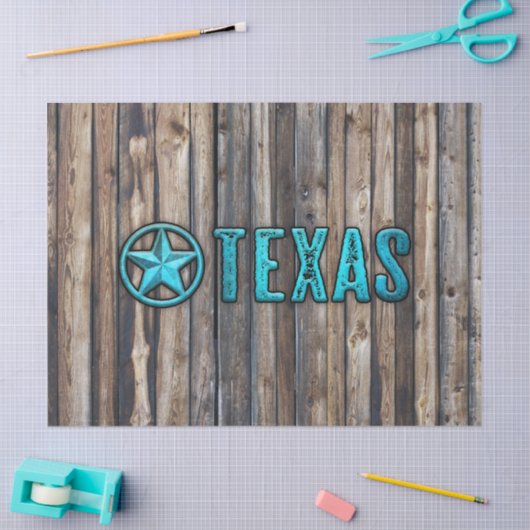 Rustikaler Texas-Stern (blau) Seidenpapier (Basteln)