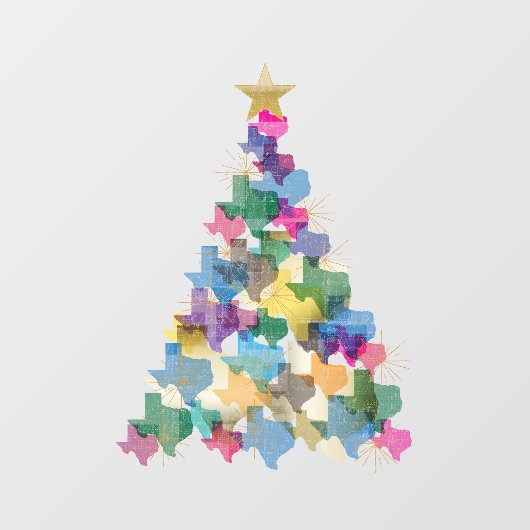 Rustikaler Texas Weihnachtsbaum Fensteraufkleber (Blatt)