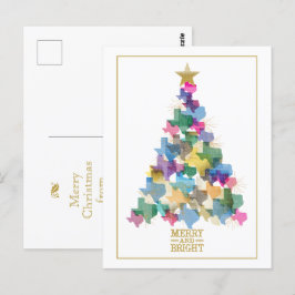 Rustikaler Texas Weihnachtsbaum Postkarte